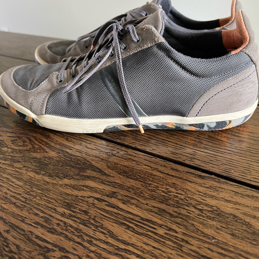 Plae Shoes Womens 12.5 Mens 11 Grey Orange Multicolor Low Top - Picture 6 of 11